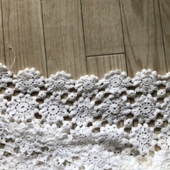  一点物　フランスアンティーク手編みクロッシェ　大判　ベッドカバーソファカバー