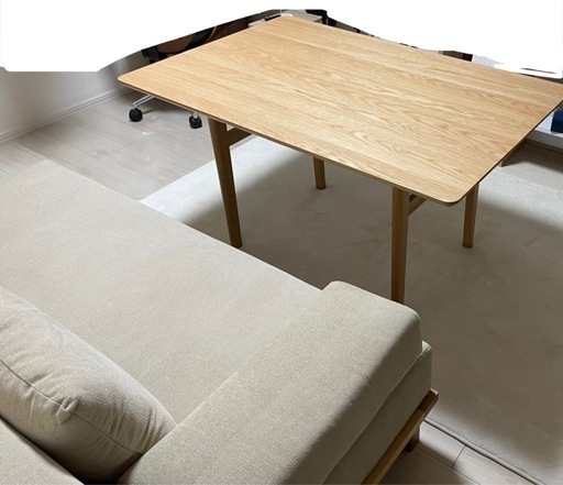 【超美品】unico LOM(ロム）ダイニングテーブルW1200