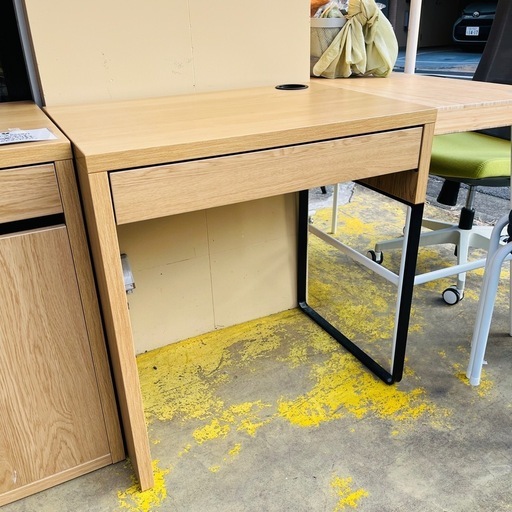 売約済み【池上店】  IKEA イケア　ミッケ　MICKE デスク　作業台　テーブル　ナチュラル　組み立て済み　完成品　オーク　調　ダイニングテーブル　シングル　desk table
