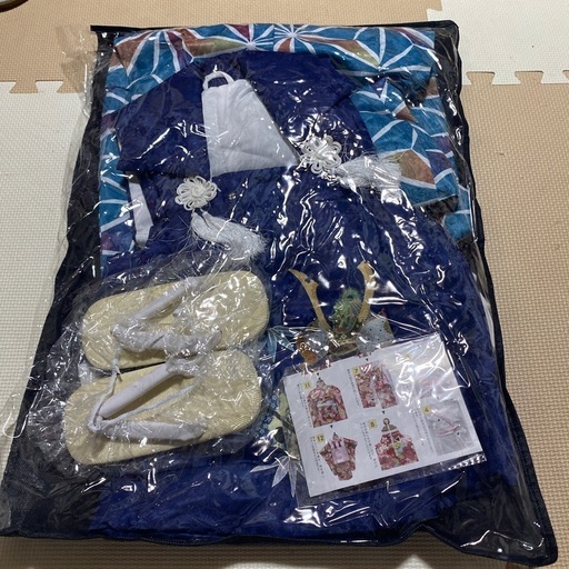 七五三　被布　着物フルセット　青　3歳