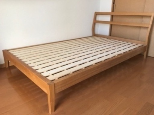 無印良品　タモ材　セミダブルベッド　パイン材　オーク材　無垢