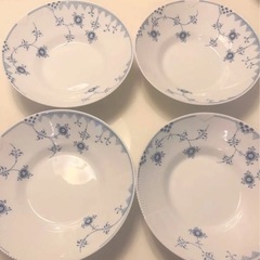 ロイヤルコペンハーゲンブルーエレメンツ ディープ プレート 4枚セット ロイヤルコペンハーゲン プレート 花柄 ブルーエレメンツ