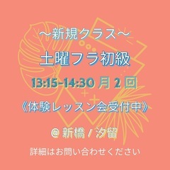 【港区 新橋】 土曜午後のフラダンス初級 はじまります！