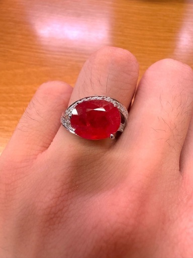 天然ルビー 指輪 リング 5.826ct ダイヤ0.24ct
