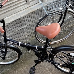 折りたたみ自転車20インチ6段変速LEDライトブラック