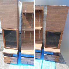 【配送出来ます】TVボードハイタイプ(ブロリック 150) テレビ台 テレビボード キャビネット付き 両サイド（近くなら配送も可能です。宅配もお問合せ下さい）