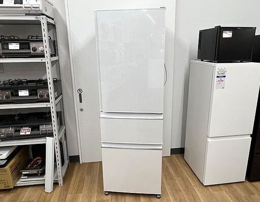 (Y) 北大前! 札幌 引取 三菱 冷蔵庫 MR-CX37H-W 2023年製 365L パールホワイト 3ドア 右開き 氷点下ストッカー 幅60㎝ MITSUBISHI 2053417