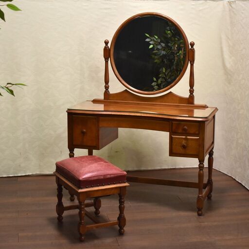 ≪yt1598ジ≫ 横浜クラシック家具 Daniel/ダニエル ドレッサー スツール付属 ヴィンテージ家具/化粧台/鏡台/チェスト/中古家具/宮城県仙台市 60708-10