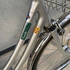BRIDGESTONE Trendy 26インチ　前後に大きめのカゴとパナU型ロック付き。