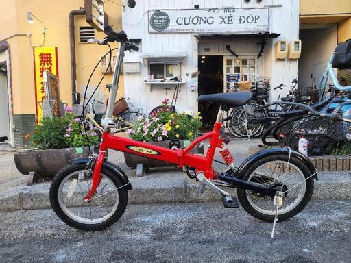 折りたたみ自転車　赤　美品　配達可能