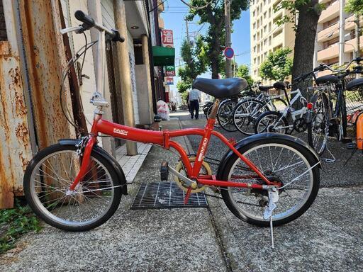 折りたたみ自転車　２０インチ　６変速　赤　配達可能