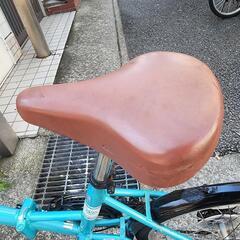 折りたたみ自転車　ＶＯＬＫＳＷＡＧＥＮ　２０インチ　6変速　カゴ　付き　青　配達可能