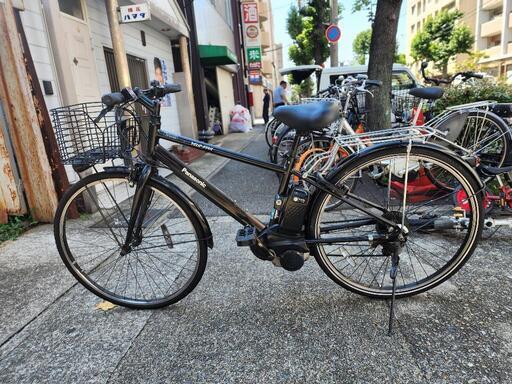 電動自転車　パナソニック　クロスバイク　７００Ｃ　16ah バッテリー　充電器　付き　6変速　黒　配達可能