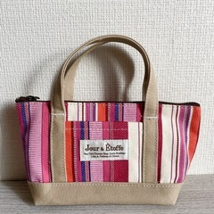 【美品】Jour & Etoffe  ミニハンドバッグ 倉敷帆布 