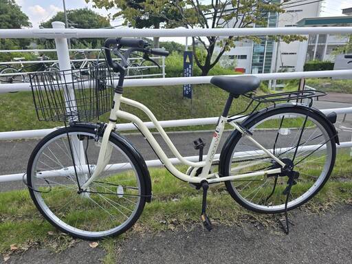 普通自転車★26インチ★変速無し★PatioBox★クリーム色