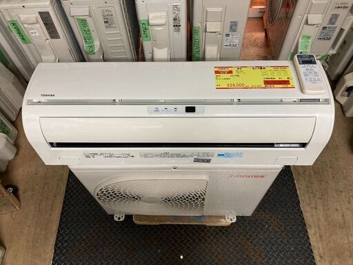 K05612　中古エアコン 東芝 2019年製 主に6畳用 冷房能力 2.2KW / 暖房能力 2.2KW