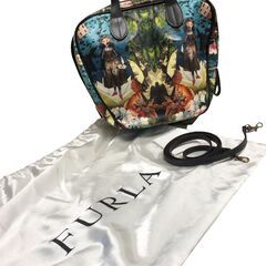 S716 FURLA フルラ 総柄 ハンドバック 不思議の国のア...