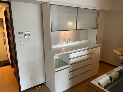 ★【美品】Pamouna（パモウナ）1600 キッチンボード 食器棚 インテリア家具 キッチン家具 幅1600奥行50高さ203