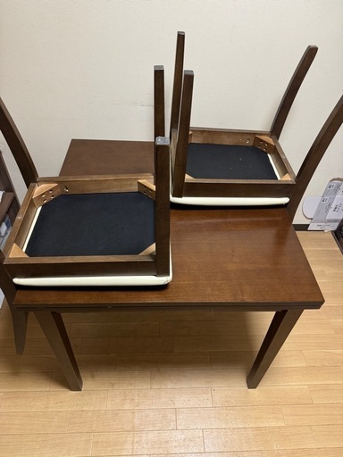 【引き取り限定】ニトリ　伸長式ダイニングテーブル3点セット ニトリ 伸長式ダイニングテーブル3点セット 引き取り限定】ニトリ 伸長