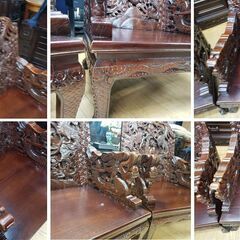 i16　中国家具　木製椅子4脚セット