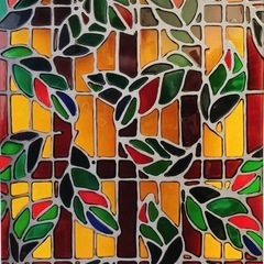 大きなステンドグラスパネル