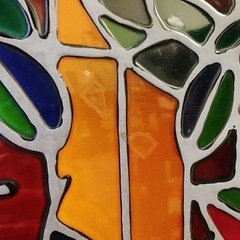 大きなステンドグラスパネル