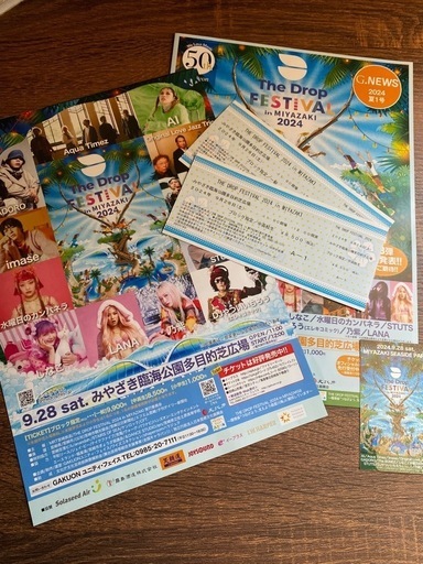 THE DROP FES 2024  チケット大人１枚、中高生１枚、