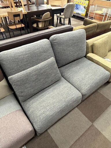 2人掛けソファ 幅148×奥行86×高さ83cm 布製 ブラウン系 2Pソファ 家具