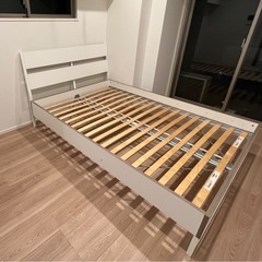 IKEA ベッドフレームダブルトリスィルブラウンTRYSIL