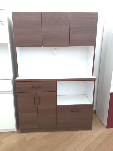 ★ジモティ割あり★  食器棚 ﾌﾞﾗｳﾝ H180×D42×W118 クリーニング済み TK3003
