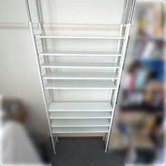 フリーラック (突っ張り)  壁面収納 本棚 ホワイト 幅92.5cm フリーラック (突っ張り) 壁面収納 本棚 ホワイト 幅92.5cm