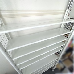 フリーラック (突っ張り)  壁面収納 本棚 ホワイト 幅92.5cm フリーラック (突っ張り) 壁面収納 本棚 ホワイト 幅92.5cm