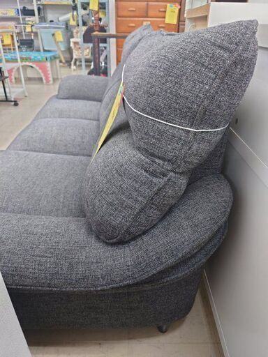 J8120 3人掛けソファ グレー クリーニング済み 【リユースのサカイ柏店】