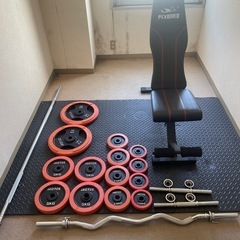 ！交渉中！　
引き取り限定　　筋トレセット一式　ベンチ台　ダンベル 