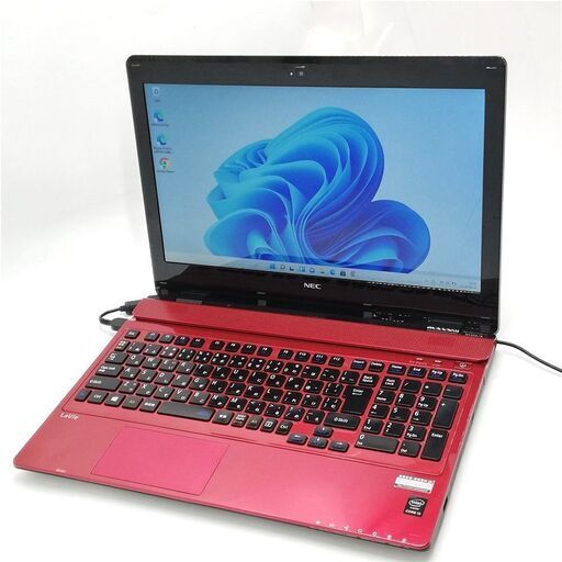 激安 即使用可 Windows11済 15.6型 赤 ノートパソコン NEC PC-NS350AAR 中古良品 第5世代 i3 8GB HDD1TB BD-R Bluetooth Webカメラ Office