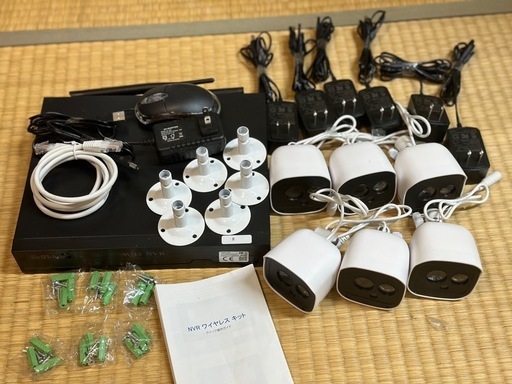 防犯カメラセット6台カメラ 屋外IP66防水 遠隔監視\u0026動体検知 暗視撮影 H.265+映像圧縮技術 双方向通話 カメラ増設自由WiFi強化新品