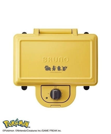 BRUNO ポケモン ホットサンドメーカー ダブル イエロー