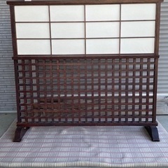 み*な様 美品　九州民芸家具 樺無垢材縦格子衝立 和家具/間仕切り/パーテーショ み*な様 美品 九州民芸家具 樺無垢材縦格子衝立 和