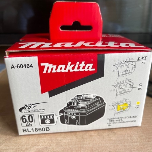 マキタ純正18v-6.0AHバッテリー型番：1860B\n