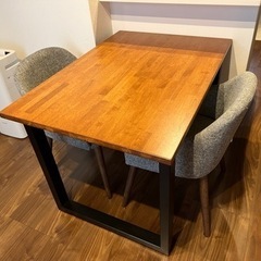 KANADEMONO デスク　ラバーウッド　ブラウン