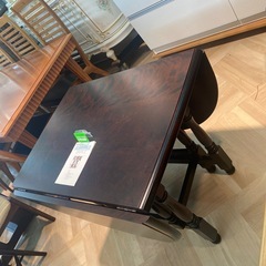 北海道民芸家具【バタフライテーブル&イス3脚】