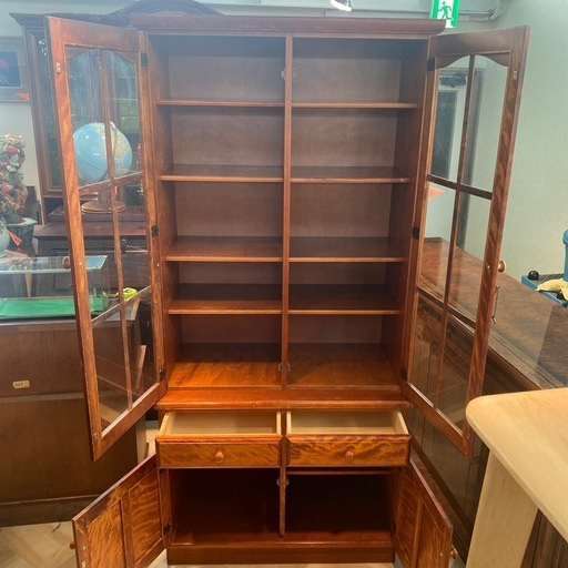 昭和レトロ リビングボード 食器棚 飾り棚 カップボード 旭川 上川木工