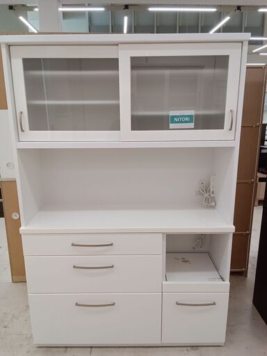 ★ジモティ割あり★ NITORI レンジボード ホワイト W120×D42×H180 クリーニング済み TC4827
