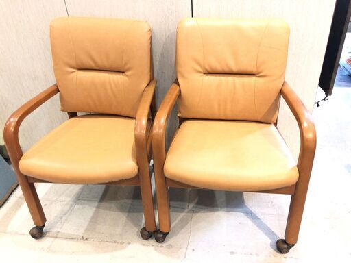 ■12520■maruni INSPECTED ダイニングテーブル用イス 椅子 チェア 2脚 キャスター付き マルニ ダイニングチェア
