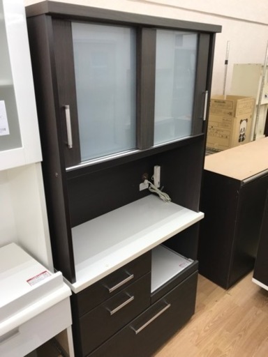 ★ジモティ割あり★ 食器棚　ブラウン　 H180×W88×D40 　クリーニング済み KJ6121