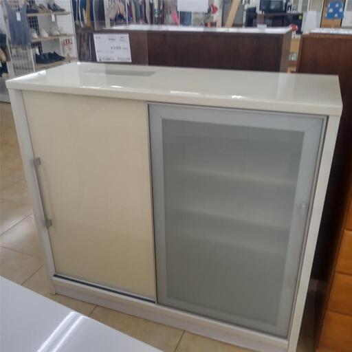 ★ジモティ割あり★  収納棚 クリーム H108×D46×W120 クリーニング済み OJ5729