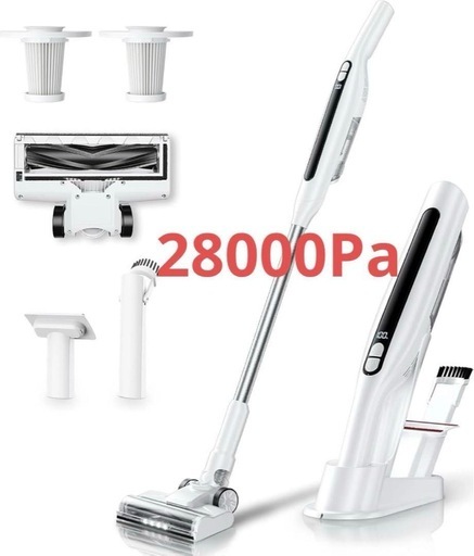 【新品未使用】掃除機 コードレス 超軽量 自立式 28000Pa 2way サイクロン