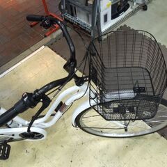 ホワイト 26インチ 自転車 ママチャリ シティサイクル ルピナス チャイルドシート付き 6段変速 札幌市 新道東店