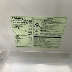 J5239 ★3ヶ月保証付★　東芝 TOSHIBA　2ドア冷蔵庫　GR-M15BS(W)　ホワイト 2018年製 クリーニング済み　【リユースのサカイ柏店】