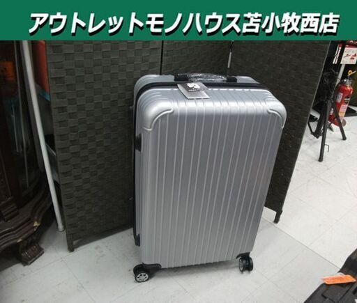 新品 超軽量キャリーケース Lサイズ 95L CB-3674 ハードケース キャリーケース シルバー スーツケース 旅行かばん キャスター付き RFトレード 苫小牧西店